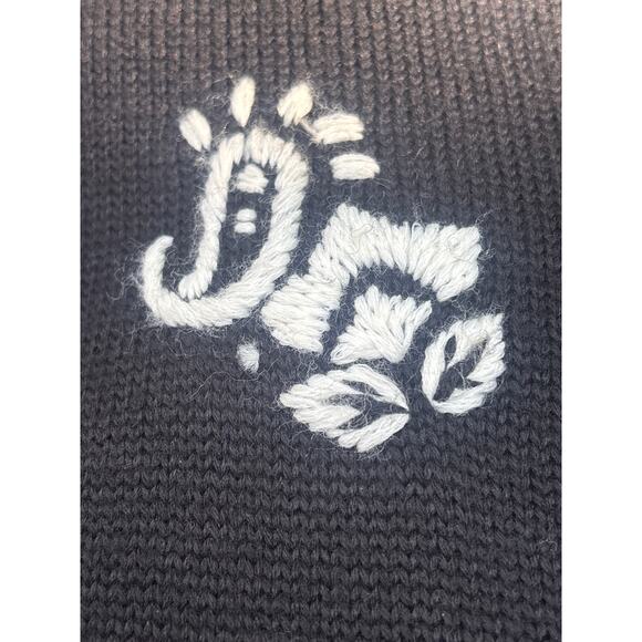 Vintage Josephine Chaus Cardigan Jacket L Black Long Embroidered Velvet Trim - Picture 9 of 16